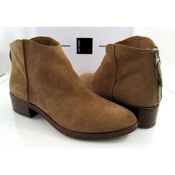 Dolce Vita Tucker Booties Ankle Boots Dark Saddle Suede Size 9.5